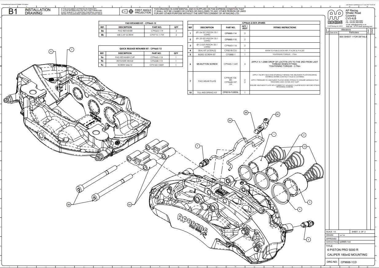 AP Racing CP9668 Calipers